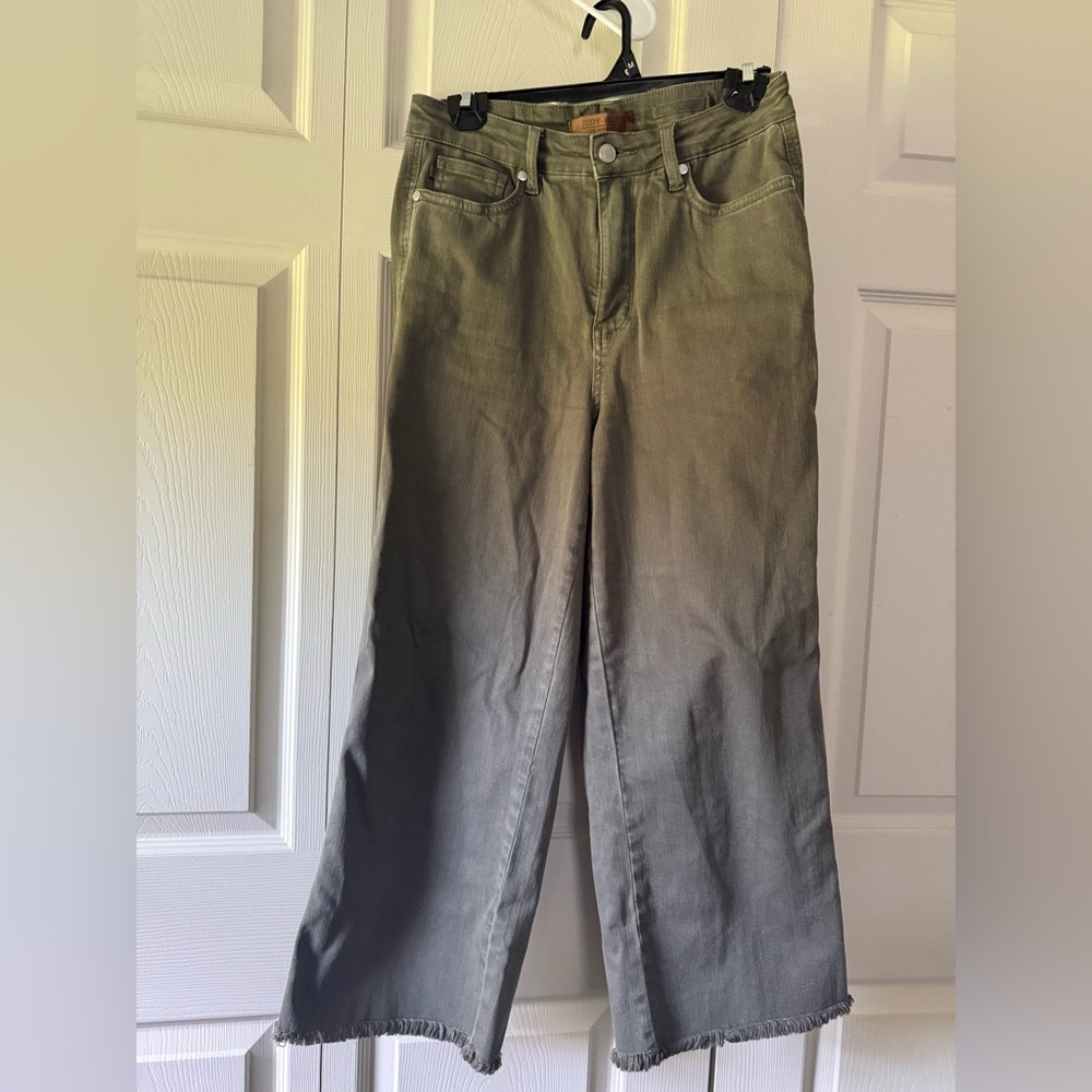 Judy Blue Olive Wide-Leg Jeans